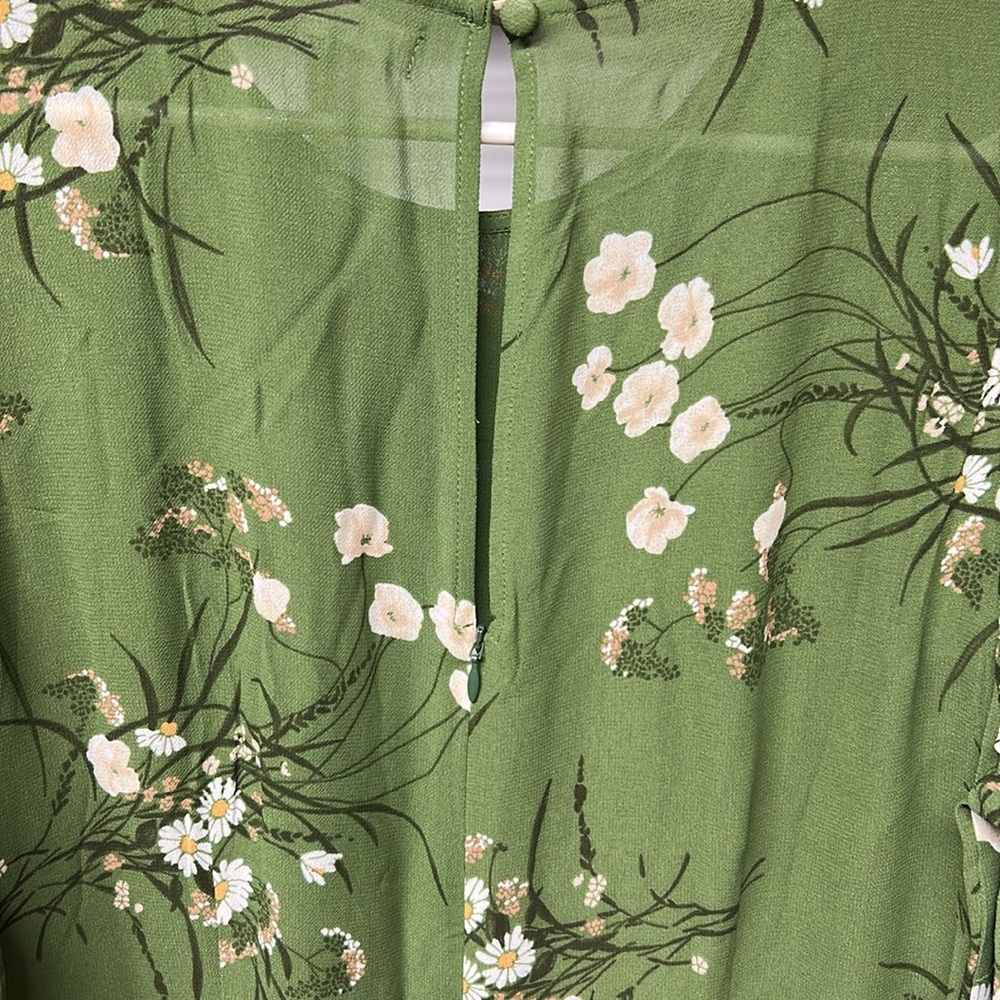 Reformation Lomita Olive Floral Long Sleeve Dress NWT - Picture 8 of 8